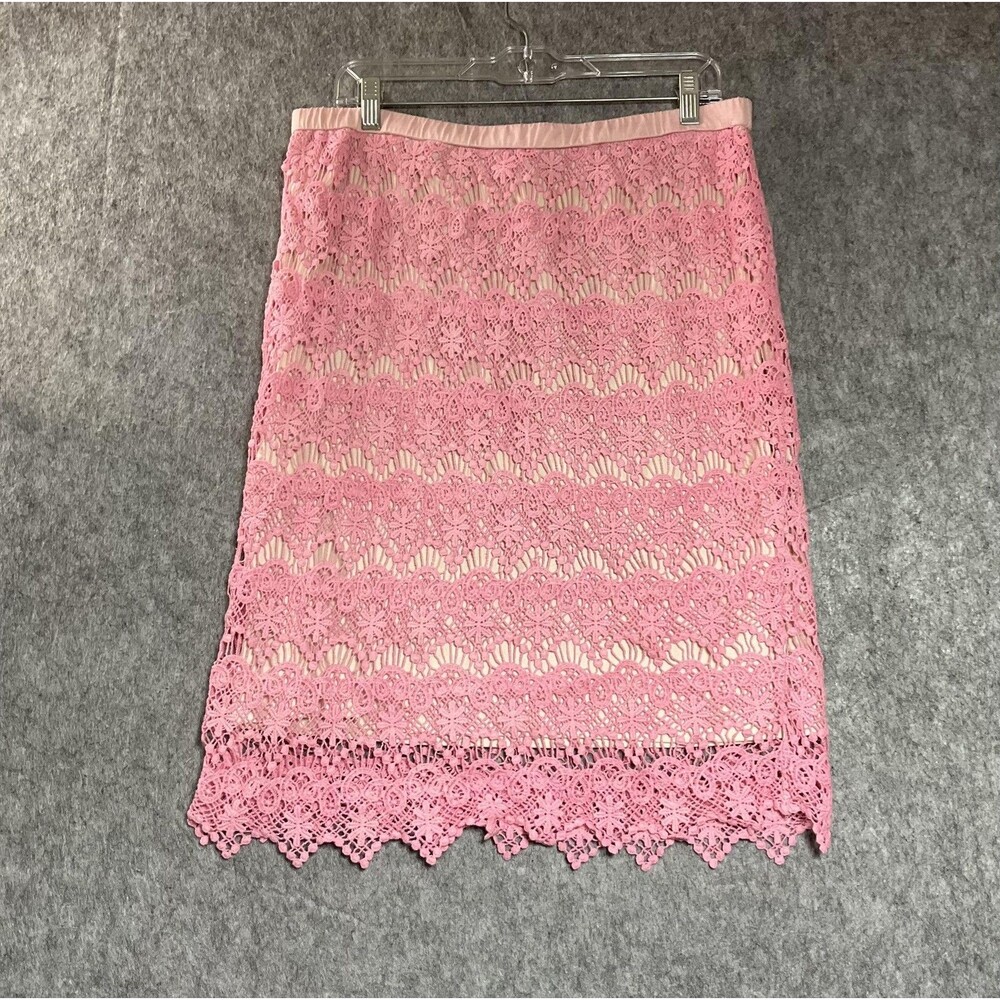 Custom CB Established 1962 Skirt Women XL Pink Lace Upcyle Hand Dye Pull On Boho